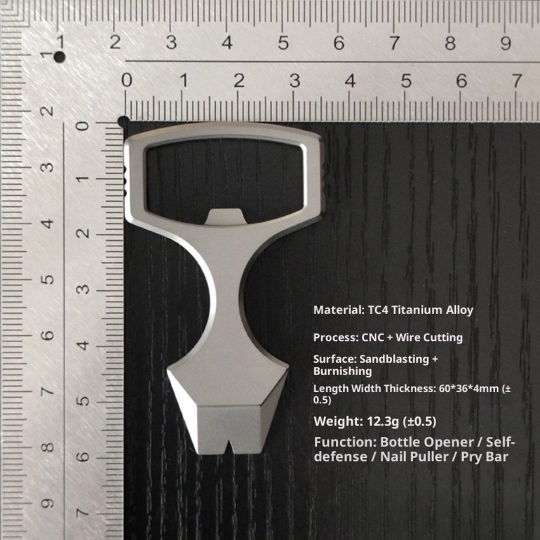 Titanium Alloy EDC Multi-Function Self-Defense Knuckle - Keychain - Bottle Opener