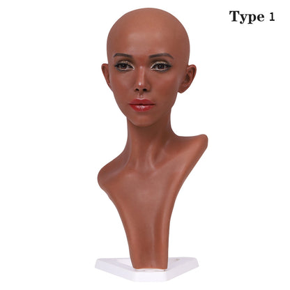 Realistic Female Silicone Head & Shoulder Display Mannequin