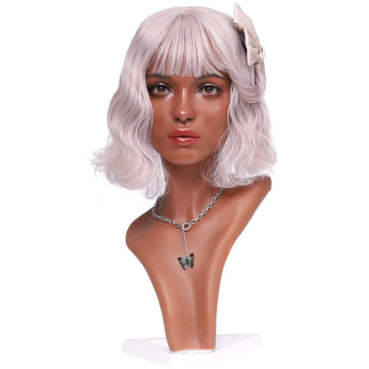 Realistic Female Silicone Head & Shoulder Display Mannequin