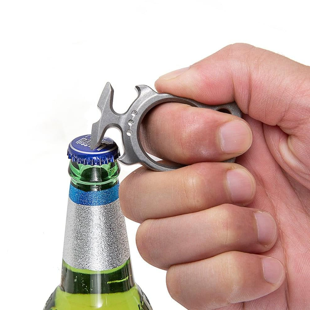 TC4 Titanium EDC Knuckle Tool with Glass Breaker & Bottle Opener