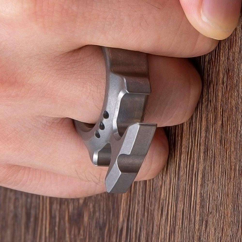 TC4 Titanium EDC Knuckle Tool with Glass Breaker & Bottle Opener
