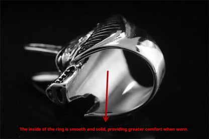 Wolf Head Full Stainless Steel Self Defense Ring – Gothic Style Jewelry