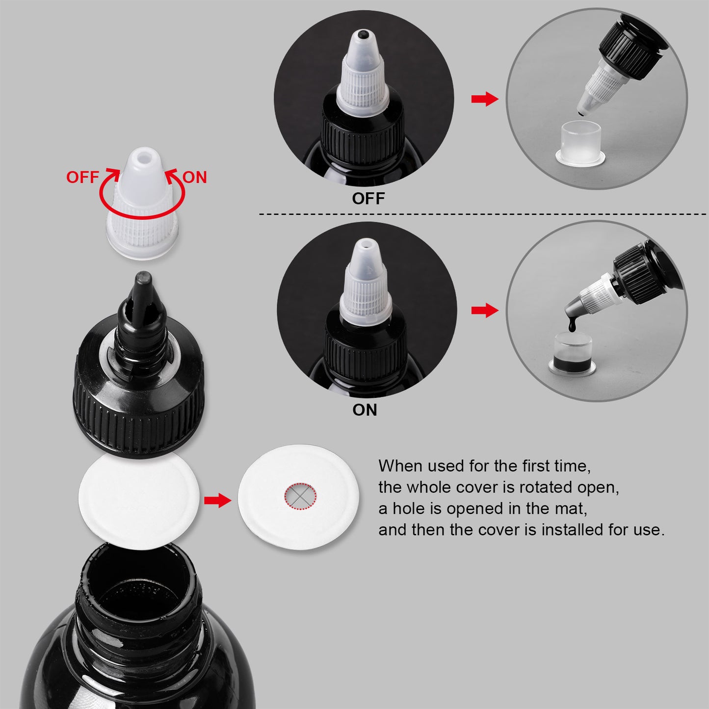 Hawink 240ml Black Tattoo Ink – Lining & Shading Formula