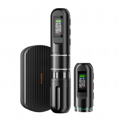 Wireless Tattoo Pen Machine – Dual Battery Rechargeable All-in-One Tattoo Gun with Bluetooth Foot Pedal