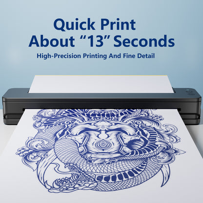 Bluetooth Mini A4 Tattoo Stencil Printer – Thermal Transfer Machine, Clear & Smudge-Resistant