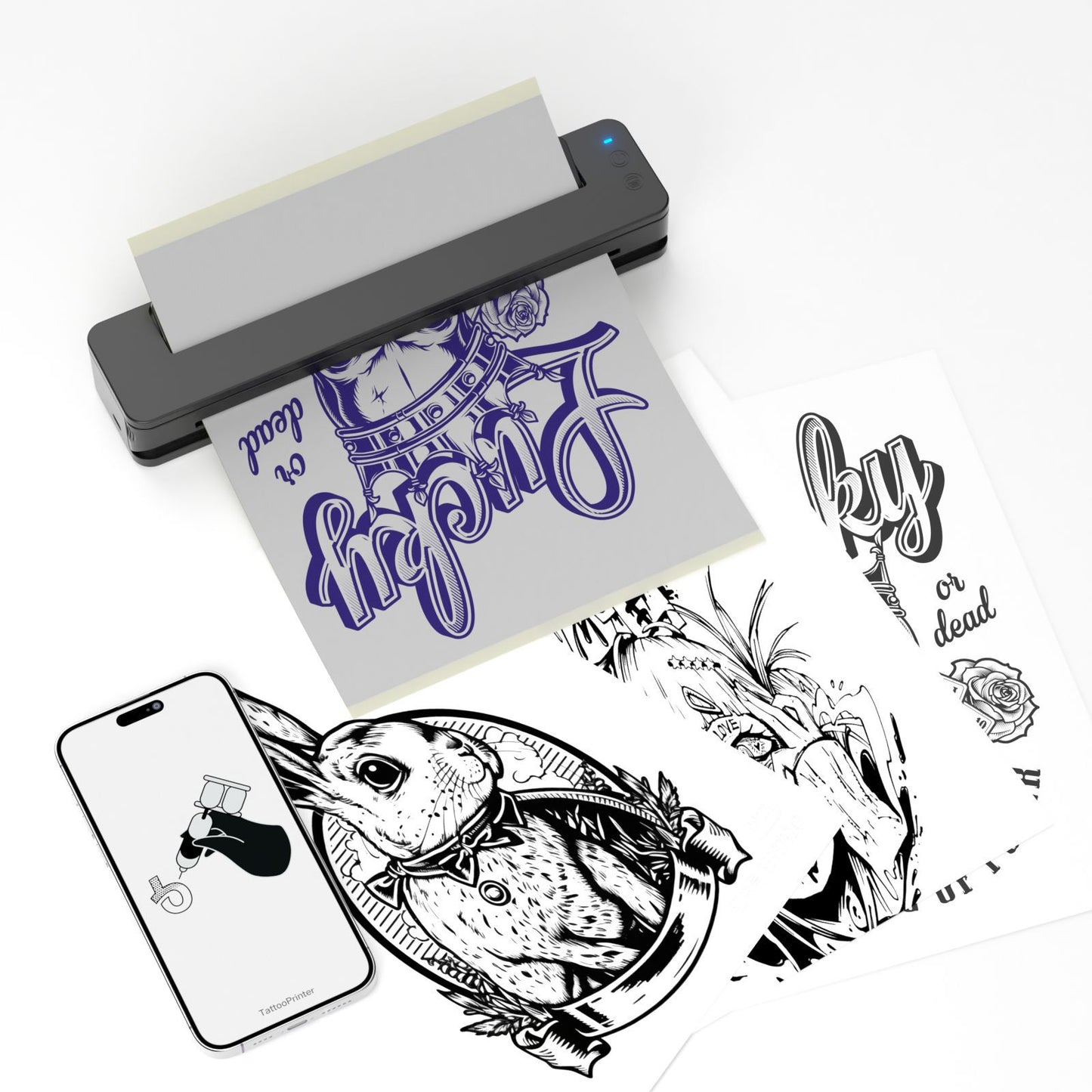 Bluetooth Mini A4 Tattoo Stencil Printer – Thermal Transfer Machine, Clear & Smudge-Resistant