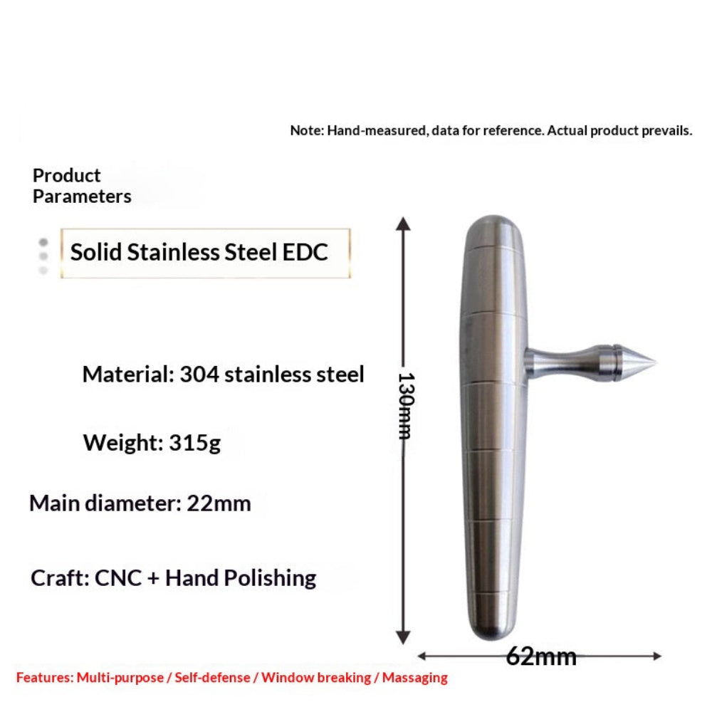 EDC Outdoor Survival Solid 304 Stainless Steel Self-Defense & Window-Breaking Tool