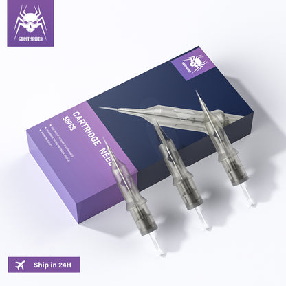 GHOST SPIDER Professional Tattoo Cartridge Needles – Short Taper, PMU & Cheyenne-Compatible (50pcs/Box)