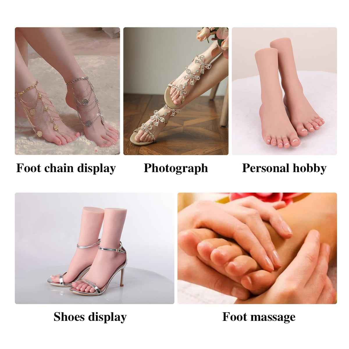Realistic Female Silicone Foot Model — Flexible or Reinforced
