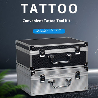Small Tattoo Kit Storage Box – Portable Aluminum Case in Black Silver