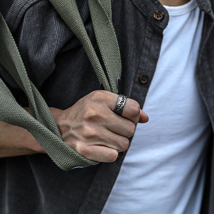 Venom PureSilver Plated Brass Adjustable Ring-- Handmade