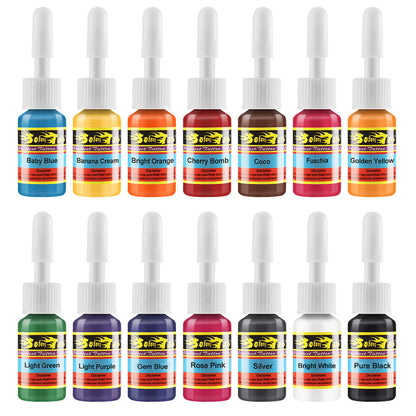 Solong 14-Color Tattoo Ink Set 5ml for Shading & Coloring