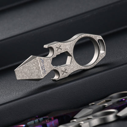 EDC Multi-Tool Self-Defense Keychain - Titanium Alloy with Brass Knuckle