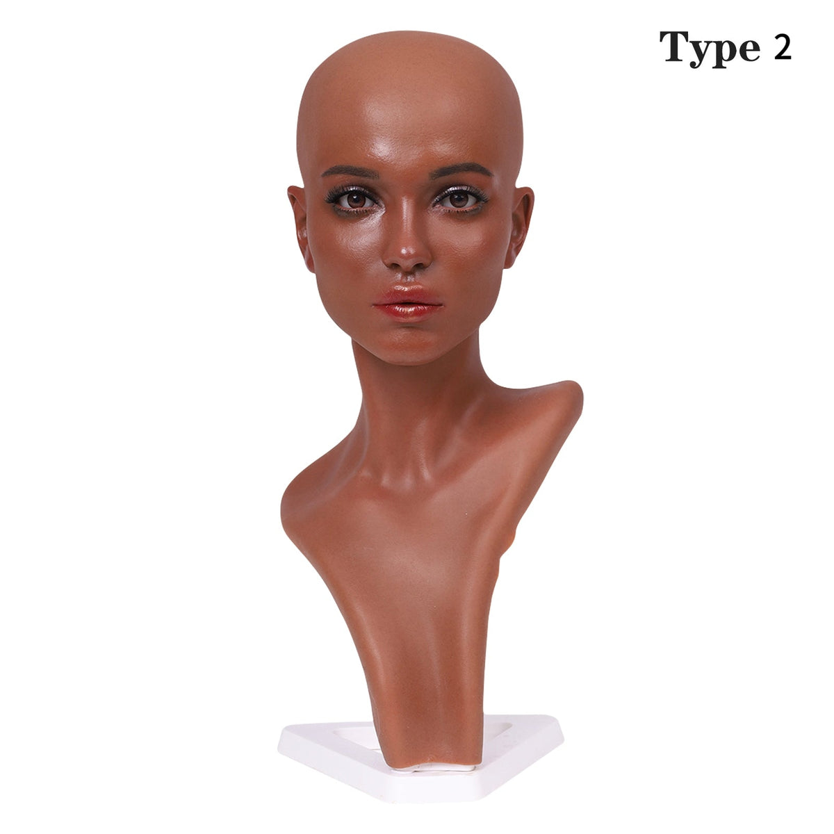 Realistic Female Silicone Head & Shoulder Display Mannequin