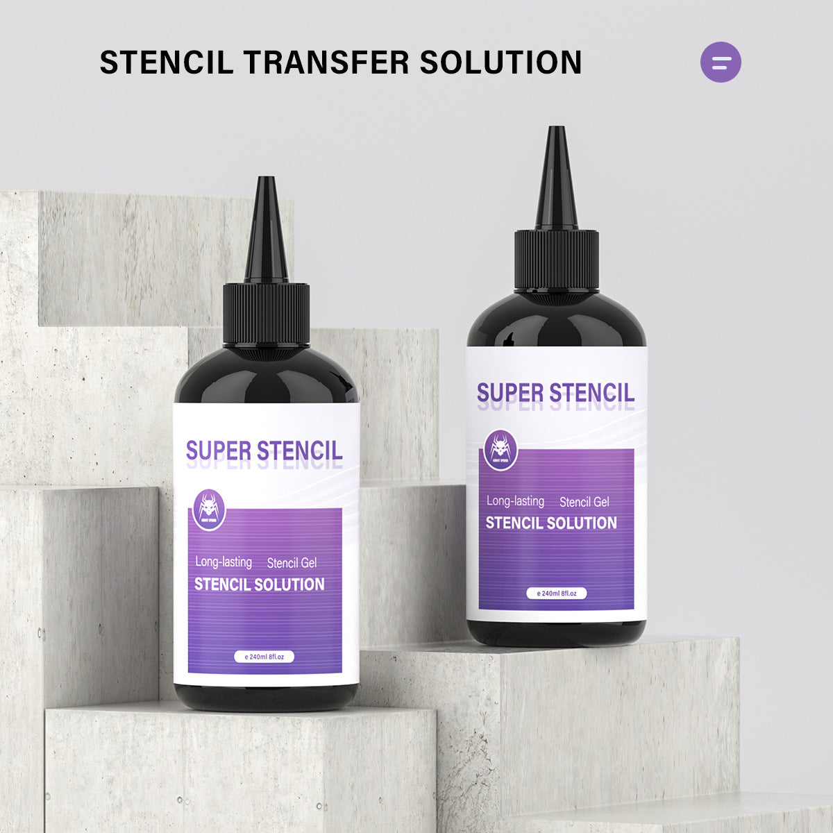 GHOST SPIDER Tattoo Transfer Gel – Smooth & Clear Stencil Transfer, 8OZ / 240ml