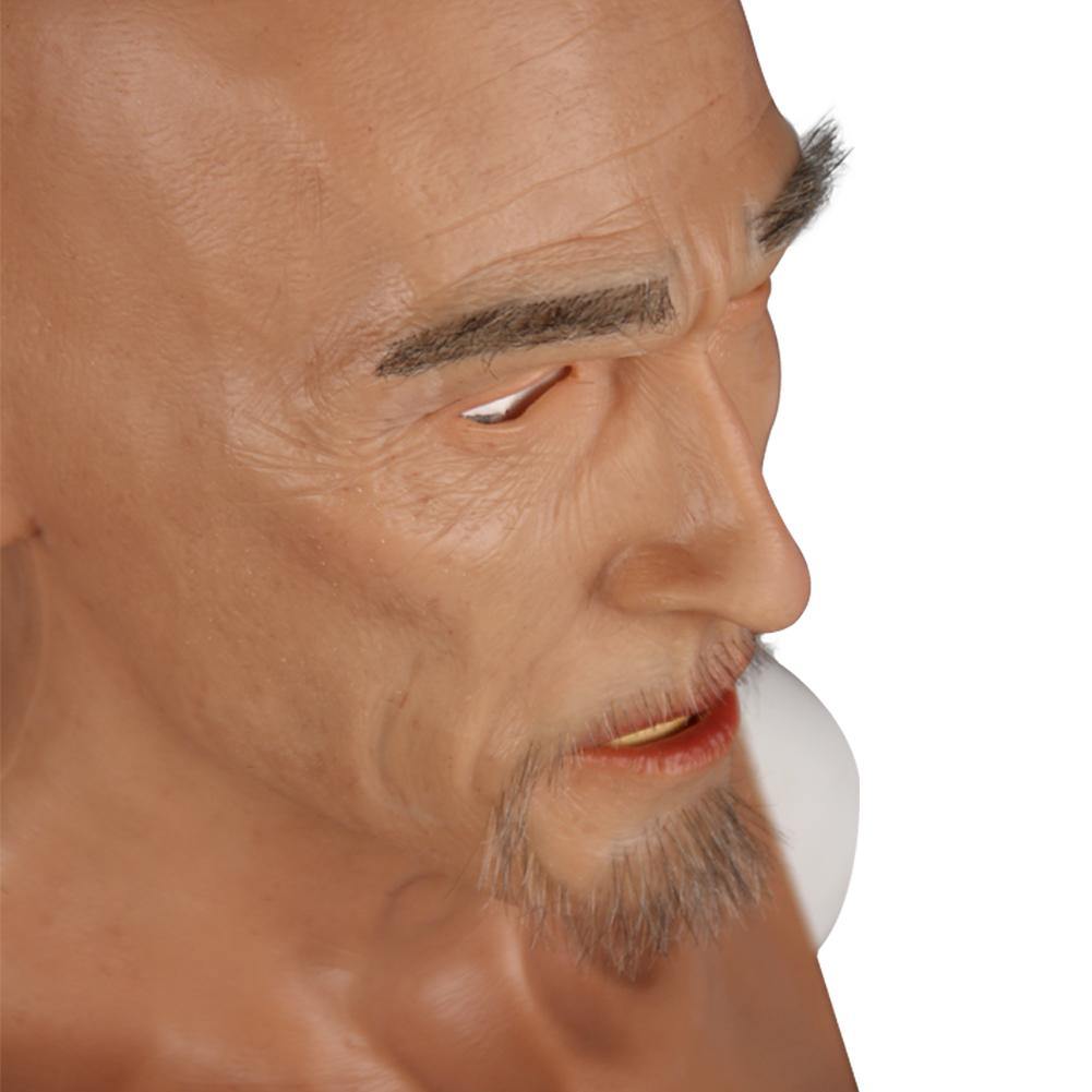 Realistic Male Full-Head Silicone Character Hood