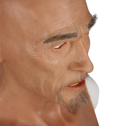 Realistic Male Full-Head Silicone Character Hood