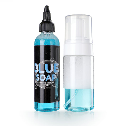 Tattoo Cleansing Foam Set – 120ml Blue Algae Formula with Foaming Bottle