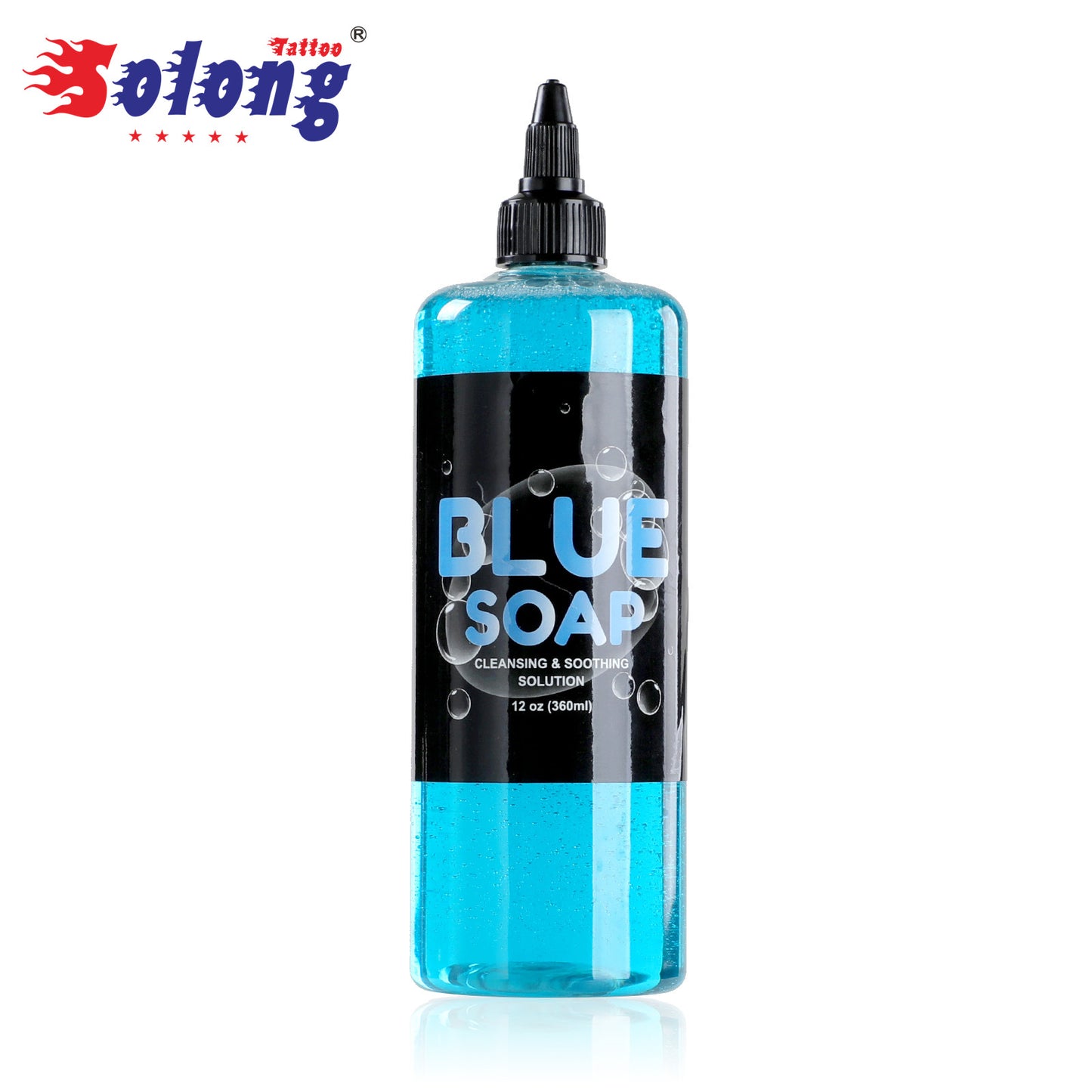 Large Bottle Tattoo Cleaning Liquid – 360ml Blue Algae Antibacterial Solution for Professional Use