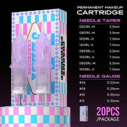 Disposable PMU Cartridge Needles – For Lip Blush, Eyebrow, SMP & Scalp Micropigmentation(20pcs/Box)