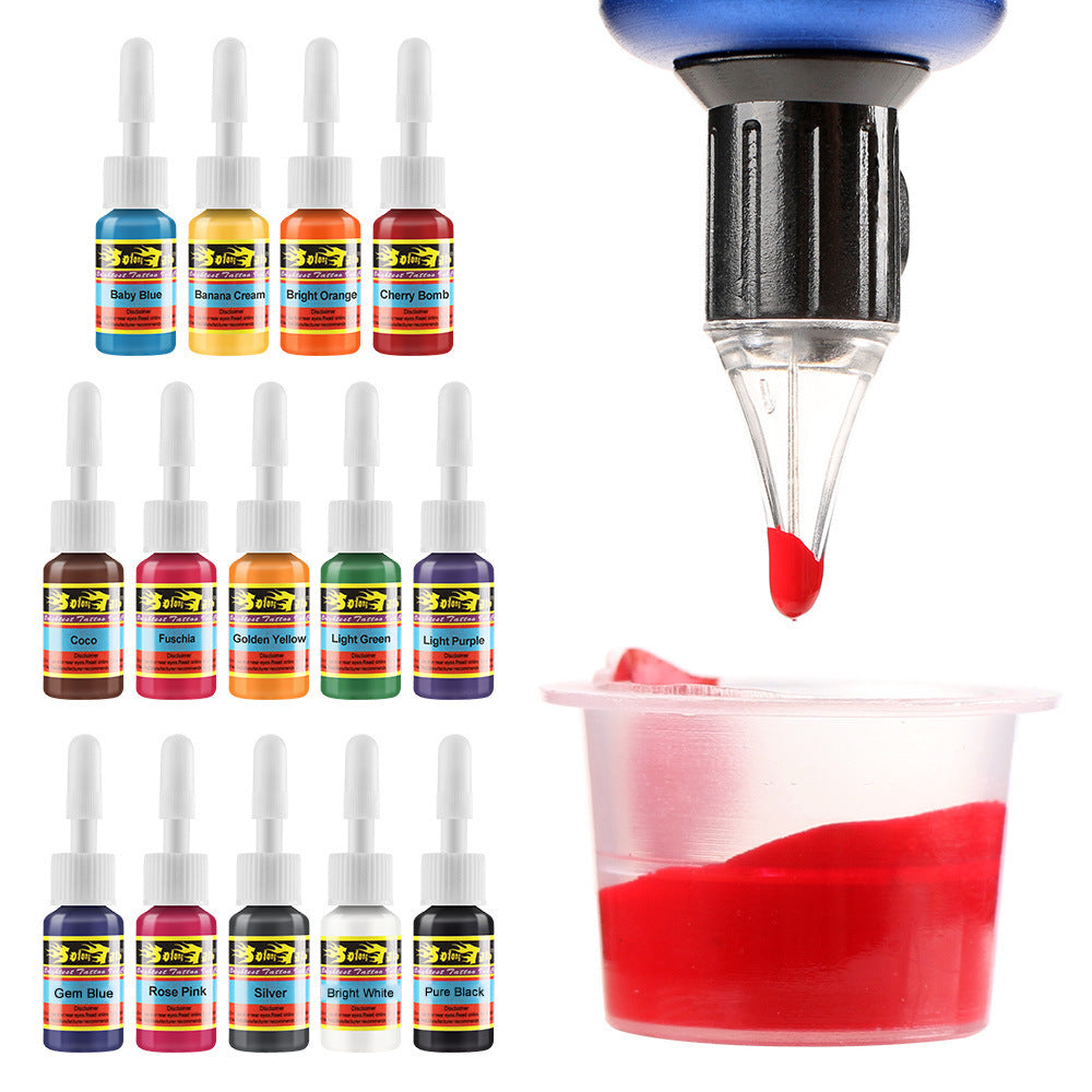 Solong 14-Color Tattoo Ink Set – 5ml Each, Vibrant Pigments