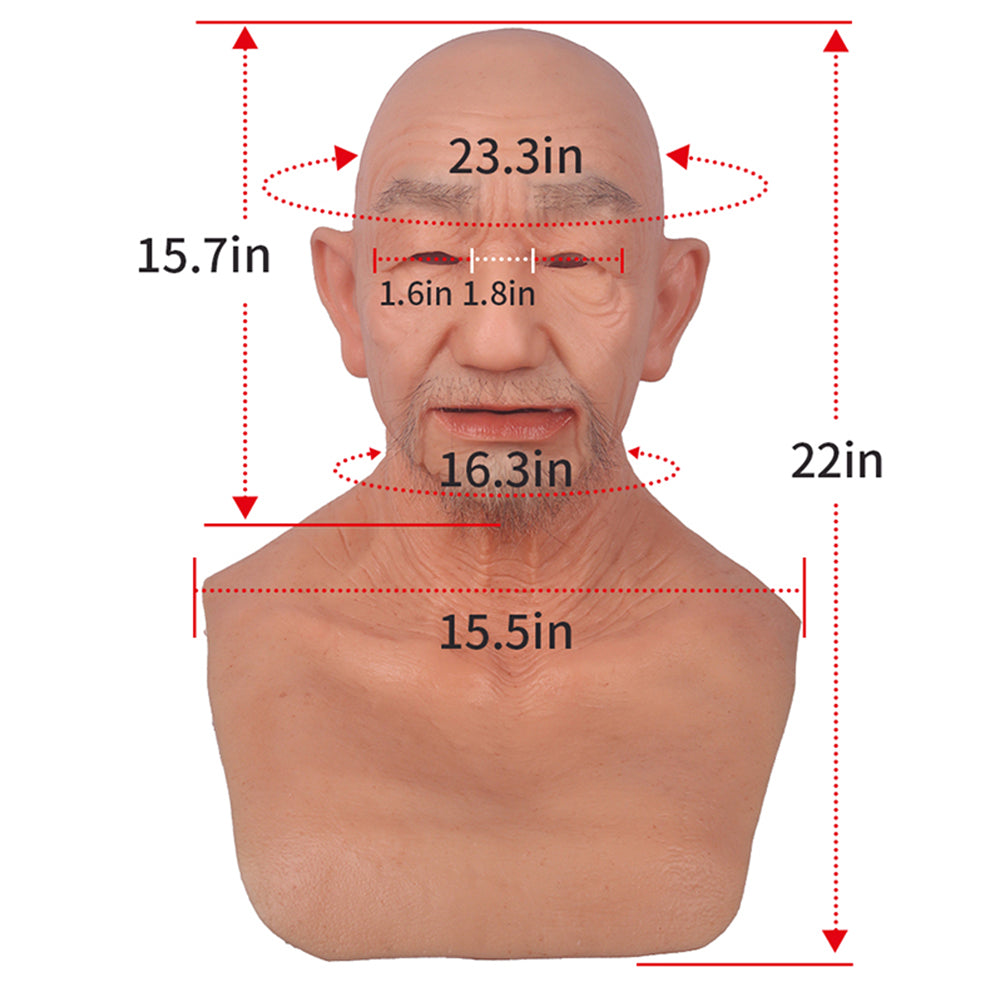 Realistic Full-Head Silicone Character Mask