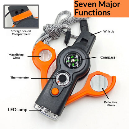 7-in-1 Outdoor Emergency Survival Whistle