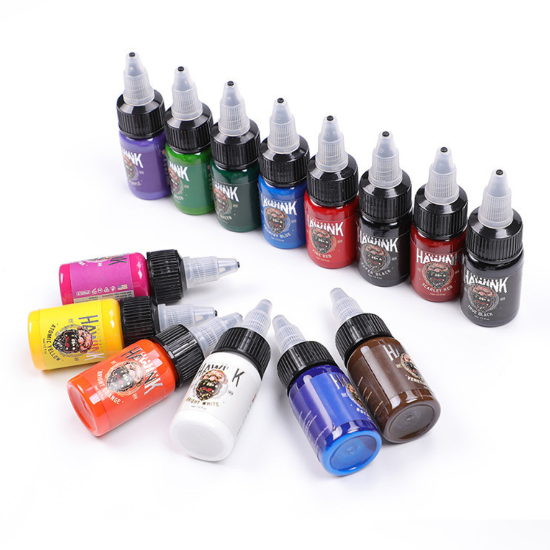 Hawink Mini Tattoo Ink Set 15ml – Professional Color Ink for Tattoo Artists