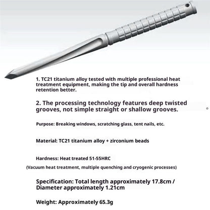 Titanium TC21 Tactical Dagger - EDC Self-Defense Tool