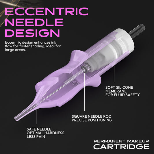 Disposable PMU Cartridge Needles – For Lip Blush, Eyebrow, SMP & Scalp Micropigmentation(20pcs/Box)