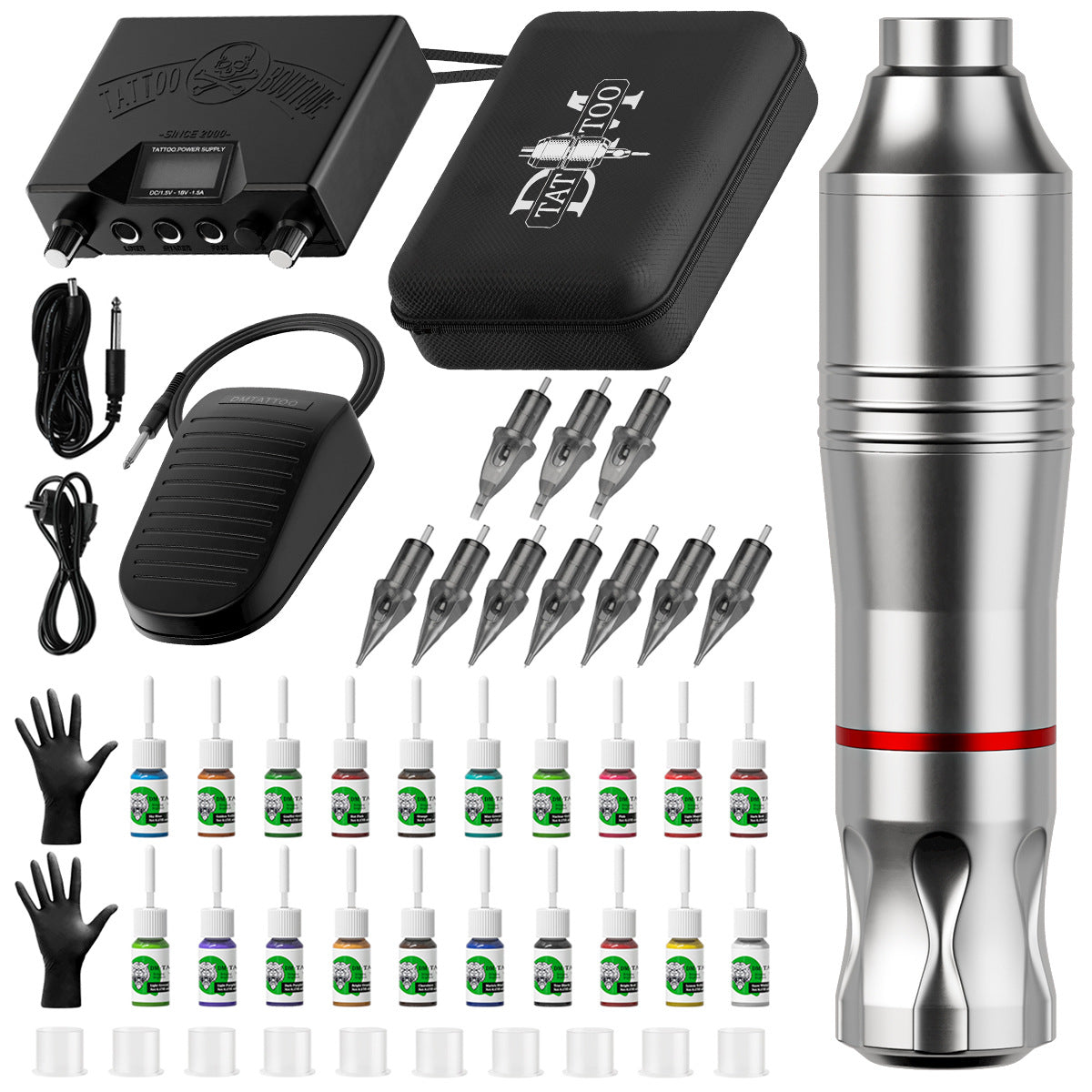 Rotary Tattoo Pen Machine Kit – Complete All-in-One Motor Tattoo Set for Professionals