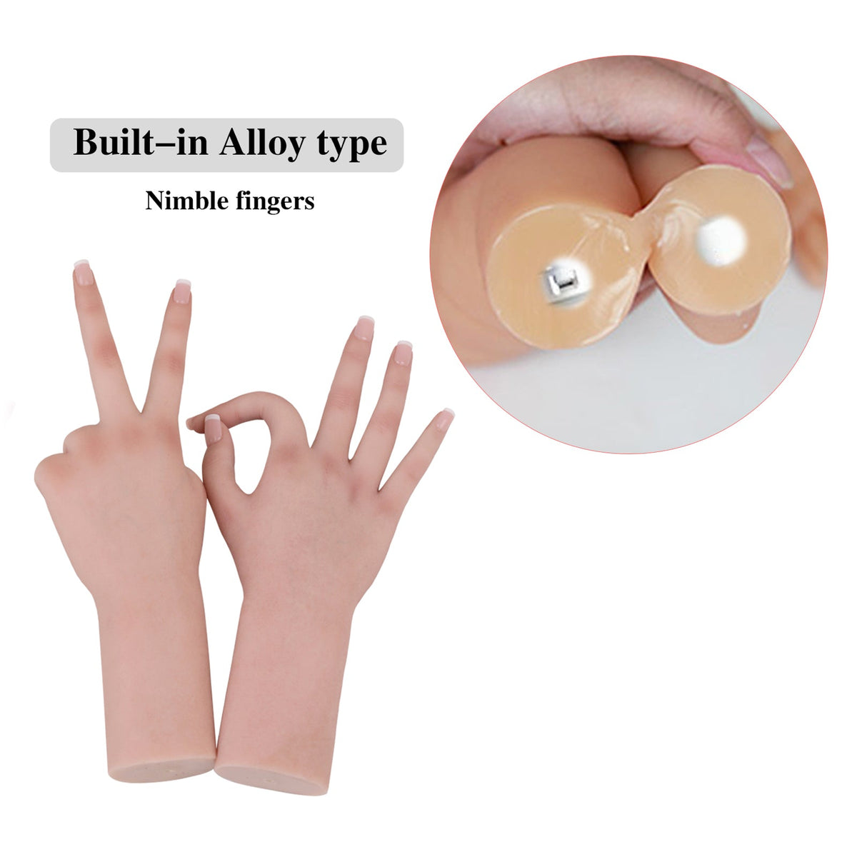 Bendable Female Silicone Hand Model for Jewellery Display
