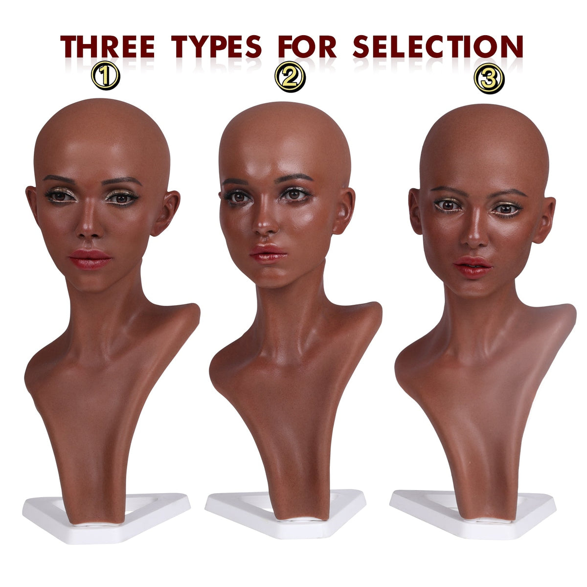 Realistic Female Silicone Head & Shoulder Display Mannequin