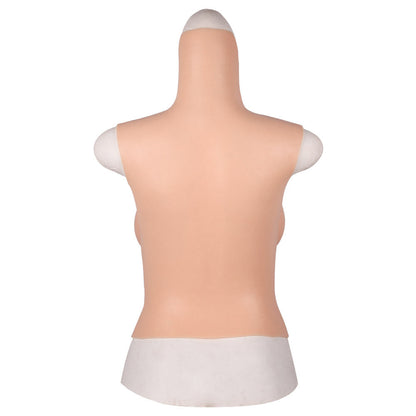 High-Neck Silicone Breastplate with Navel — C–G Cup