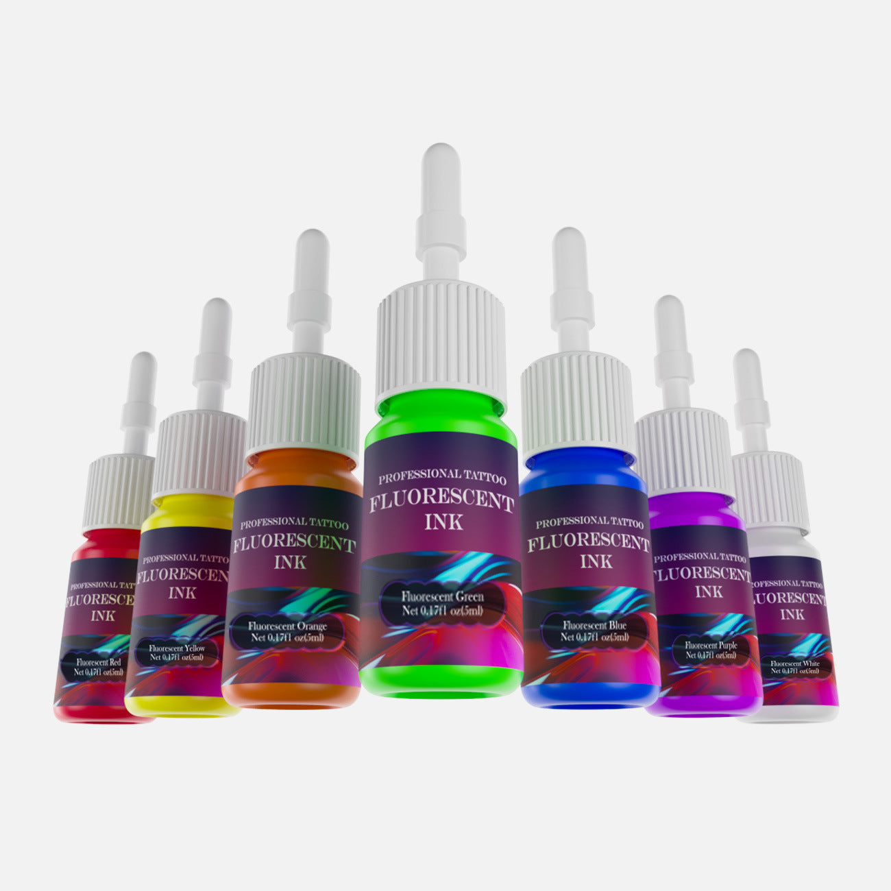 5ML Fluorescent Tattoo Ink Set – 8 Vibrant Colors