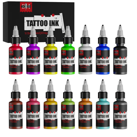 15ML Tattoo Ink Set – 14 Vibrant Colors