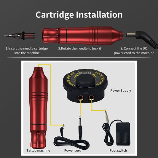 Motor Tattoo Pen Kit – All-in-One Tattoo Machine Set