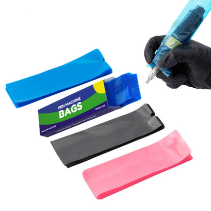200PCS Disposable Tattoo Machine Covers – Transparent Waterproof Dustproof Sleeves
