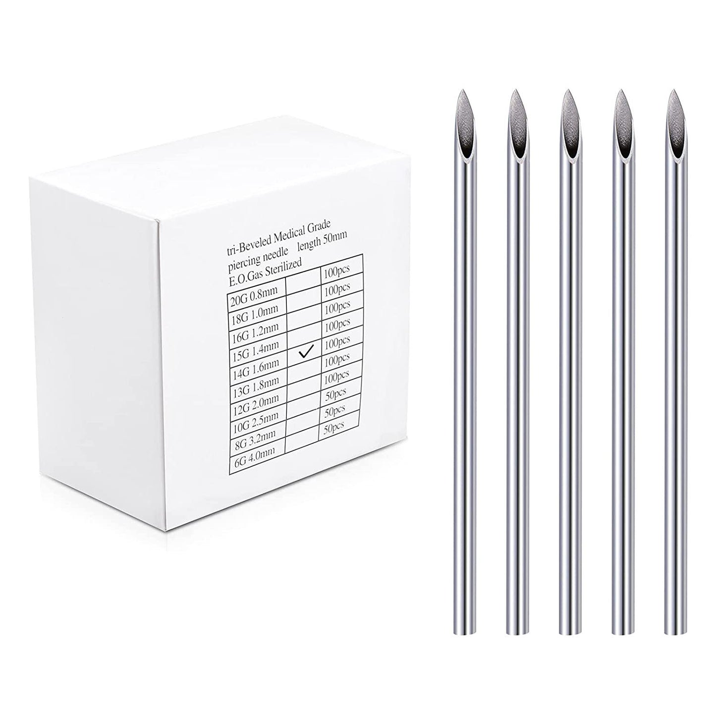 Mixed Size Disposable Piercing Needles (12G–20G) – Sterile Body & Tattoo Use