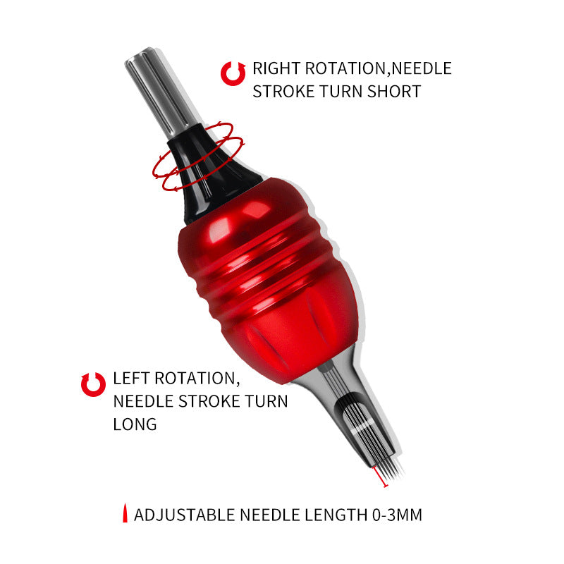 Adjustable 30mm Colored Aluminum Integrated Needle Tattoo Grip – Short Needle Compatible