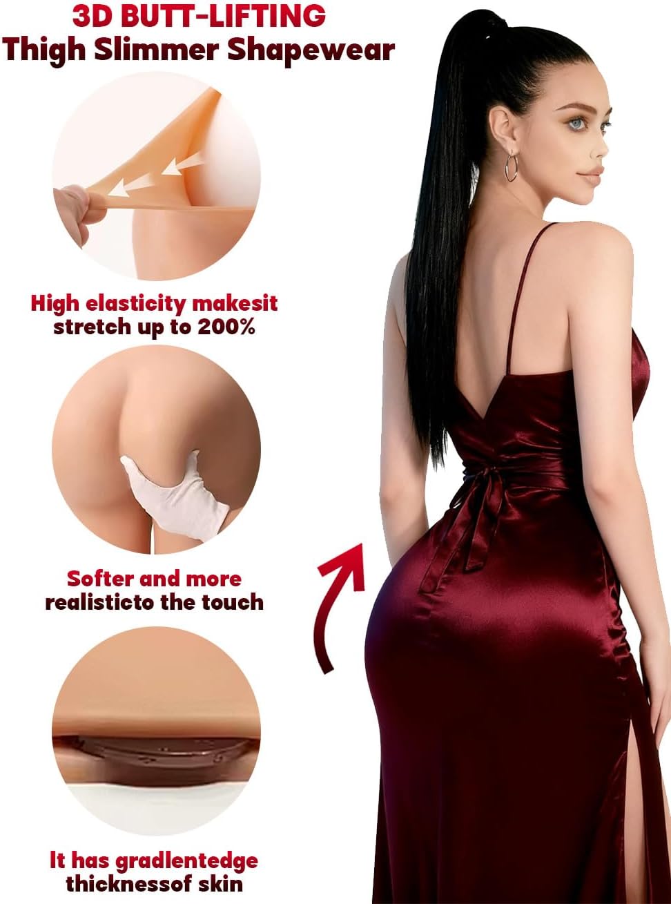 Silicone Butt-Lift Shapewear Shorts with Tummy Control