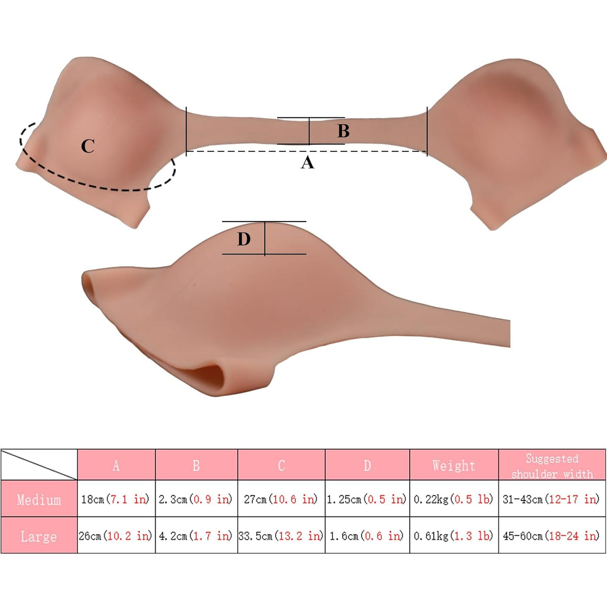 Non-Slip Silicone Shoulder Enhancement Pads