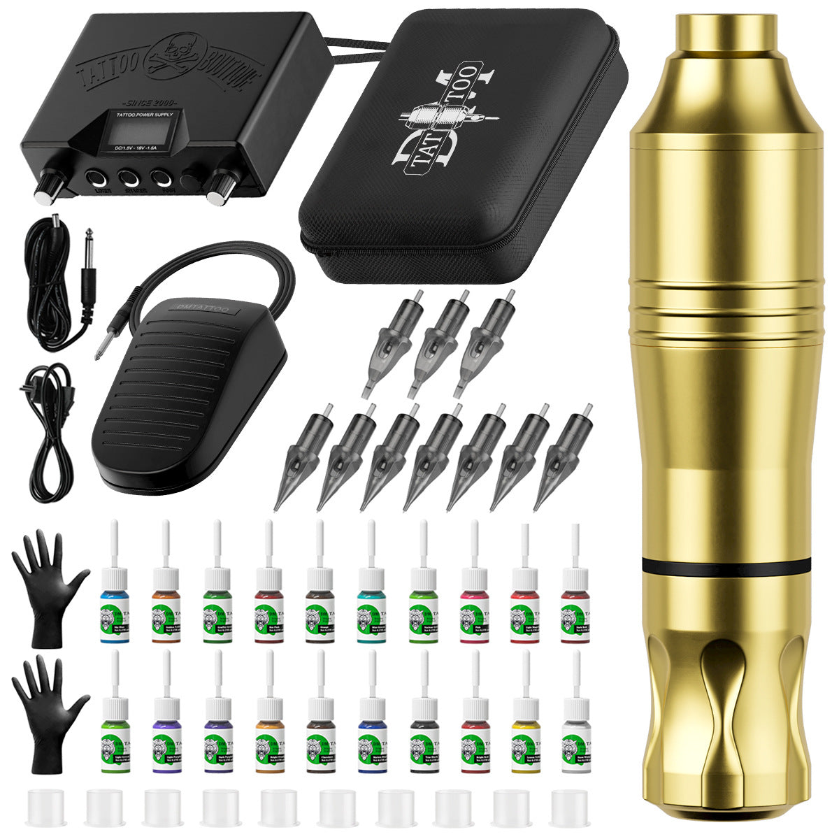 Rotary Tattoo Pen Machine Kit – Complete All-in-One Motor Tattoo Set for Professionals