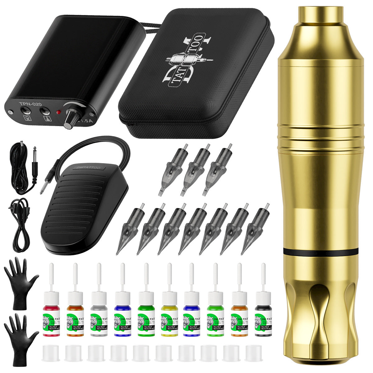 Complete Tattoo Pen Machine Kit – All-in-One Rotary Tattoo Set for Beginners