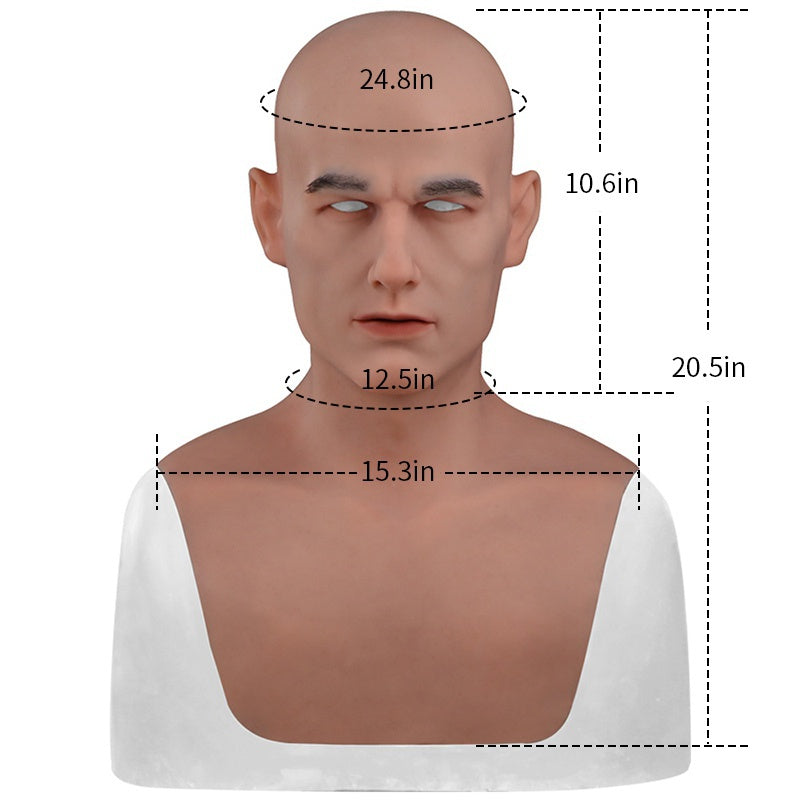 Realistic Young Male Silicone Face Mask