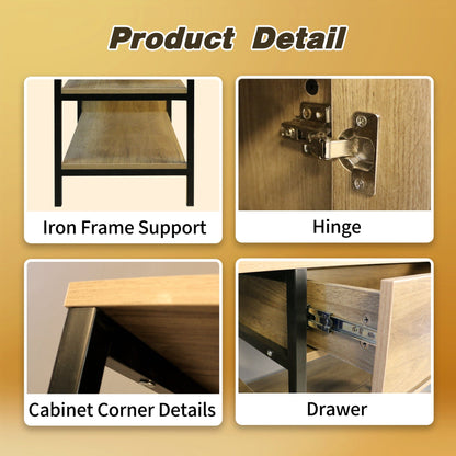 Tattoo Studio Storage Cabinet – Tool Organizer for Tattoo Supplies, Heavy Duty Tattoo Station Side Cabinet, Metal Frame Workstation