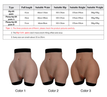 Veined Oil-Free Silicone Hip Enhancer Pants