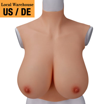 Oil-Free Drop-Shape Silicone Breastplate — B–H Cup