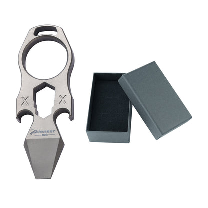 EDC Multi-Tool Self-Defense Keychain - Titanium Alloy with Brass Knuckle