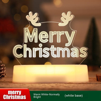 3D Acrylic LED Night Light for Tattoo Studios – Christmas Atmosphere Lamp for Creative Holiday Decor